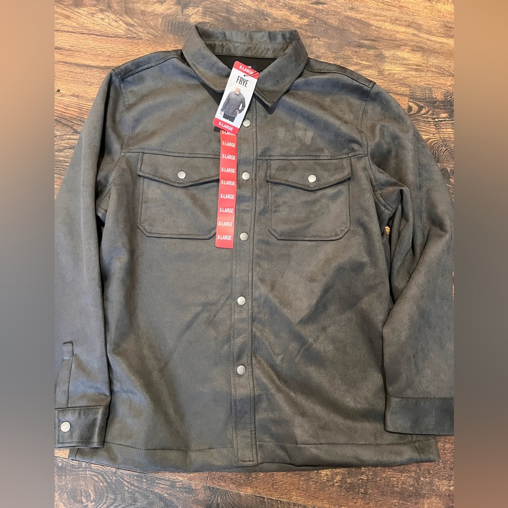 NWT Frye Faux Suede Shirt Jacket XL